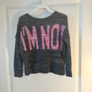 United Colors if Benetton I’m Not Perfect Pink and Gray Girls Sweater, size 7/8